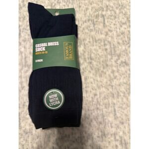 Famous Brand Casual Dress Socks Mens 10 13 3 Pack Dark Navy Blue Cotton Blend